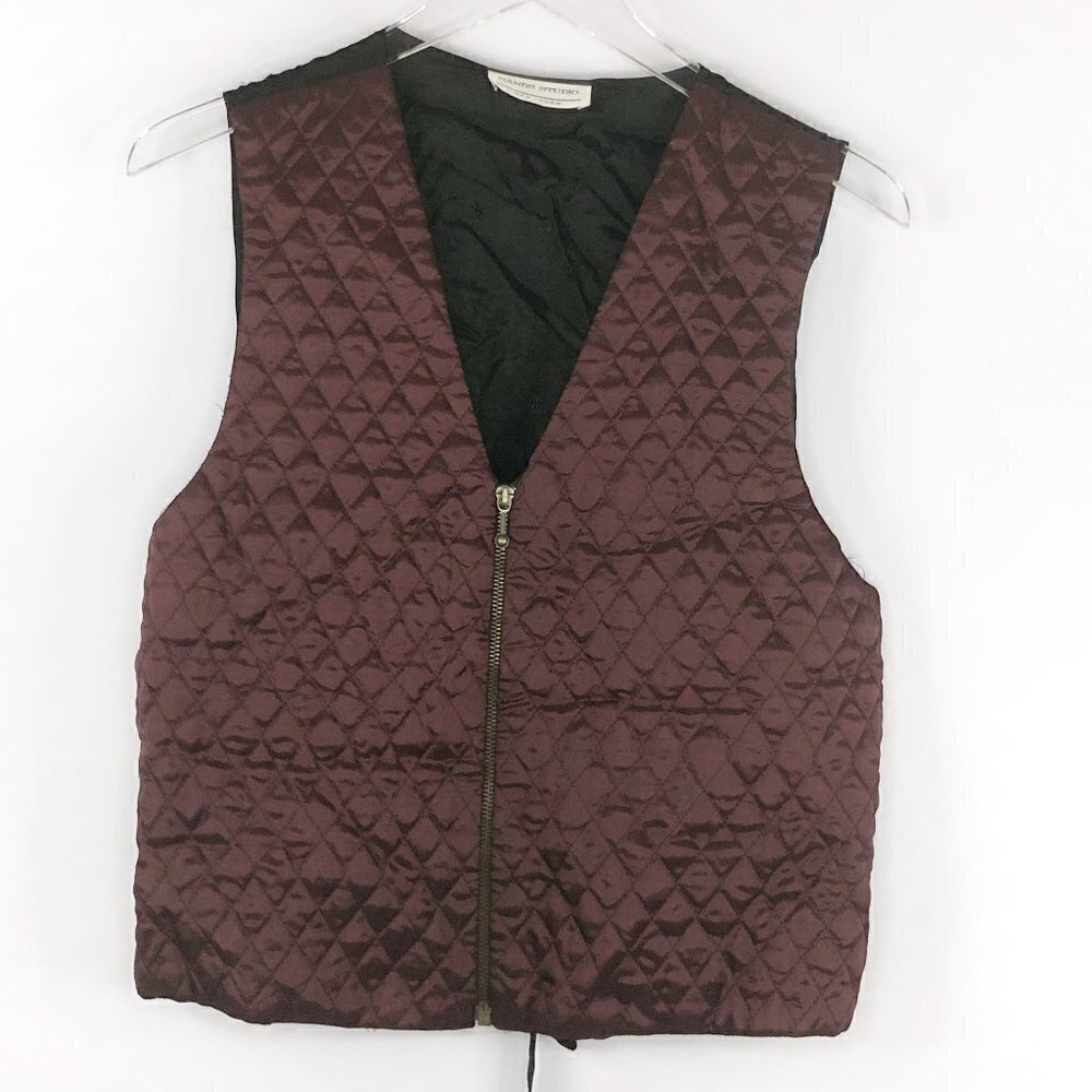 Sands Studio New York Vintage Wine Red Quilted Vest Women's‎ Size M
